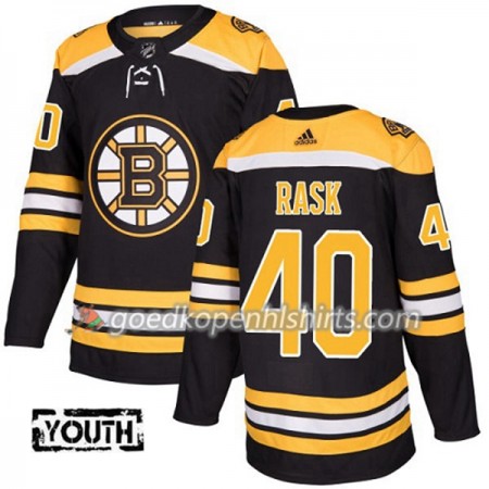 Boston Bruins Tuukka Rask 40 Adidas 2017-2018 Zwart Authentic Shirt - Kinderen